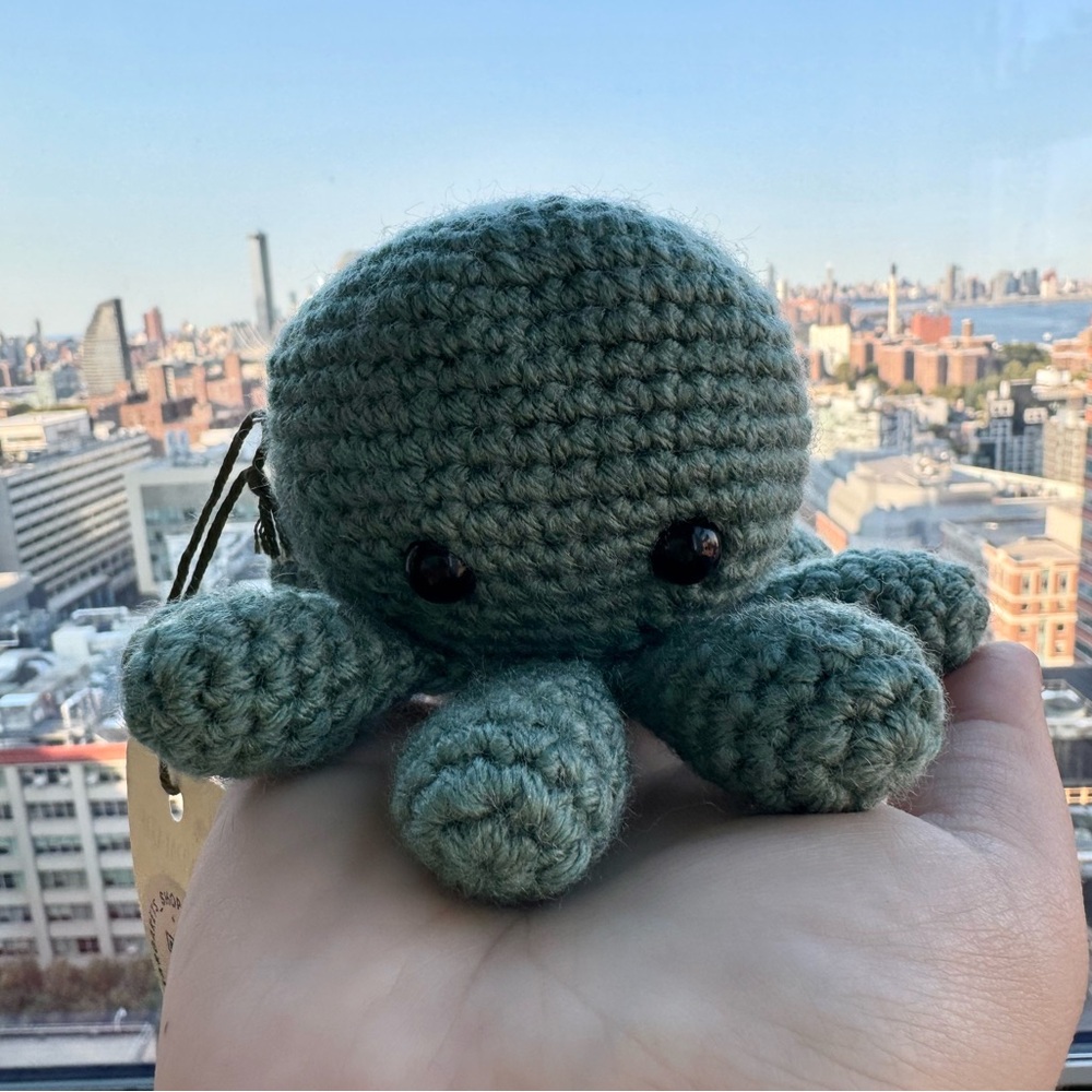 Handcrafted Crochet Teal Octopus Plushie